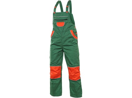 Dětské zahradníky PINOCCHIO, zeleno-oranžové, vel. 150